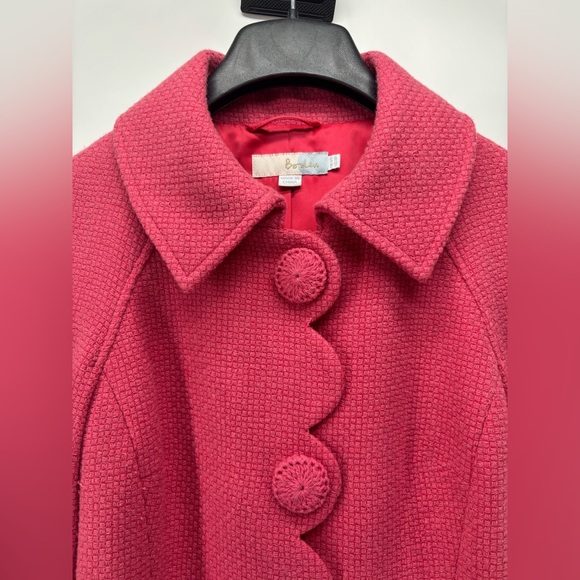 Boden pink wool blend jacket with scalloped hem size 8 - Picture 2 of 15
